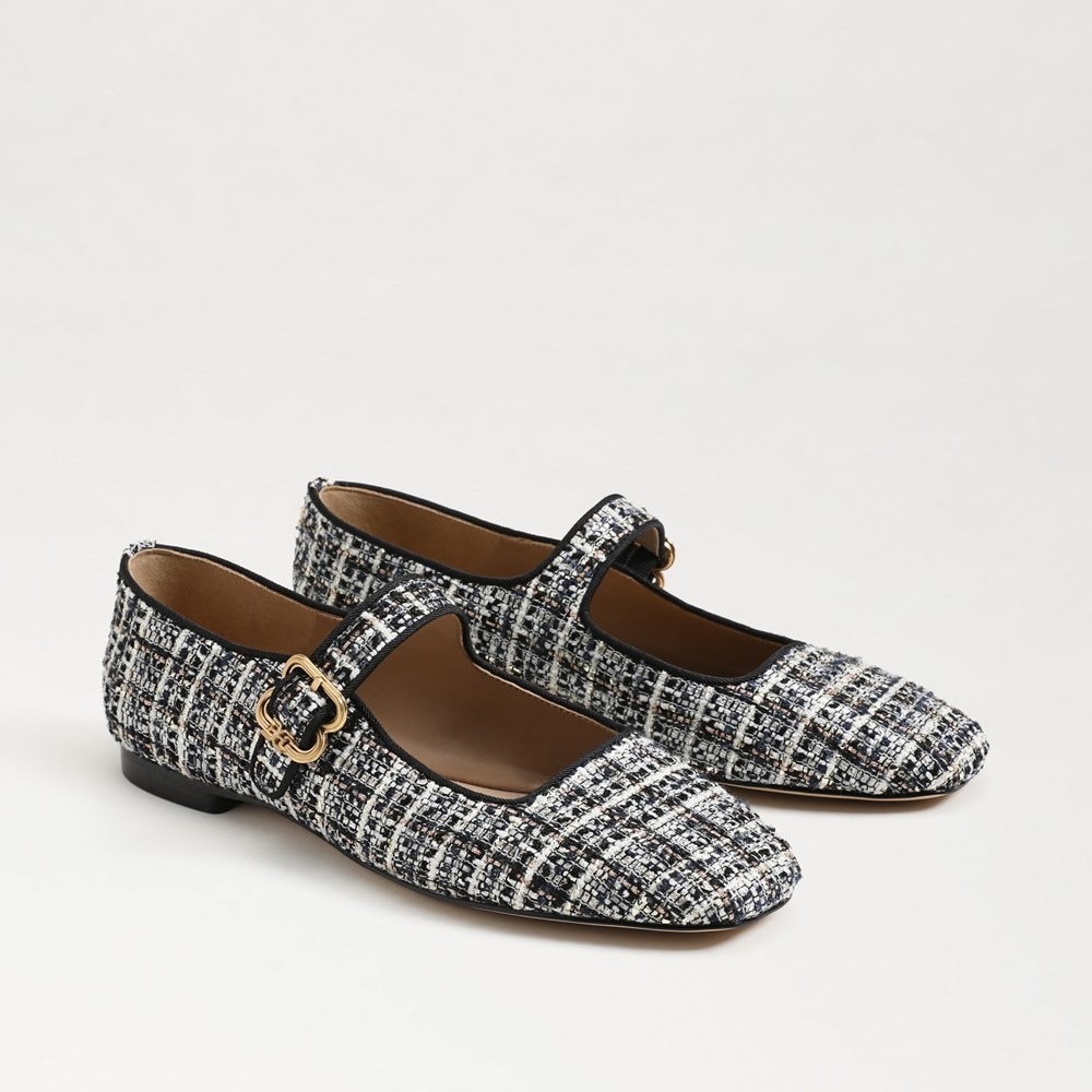 Sam Edelman Black and White Tweed Flats / MICHAELA MARY JANE FLAT - Picture 6 of 7